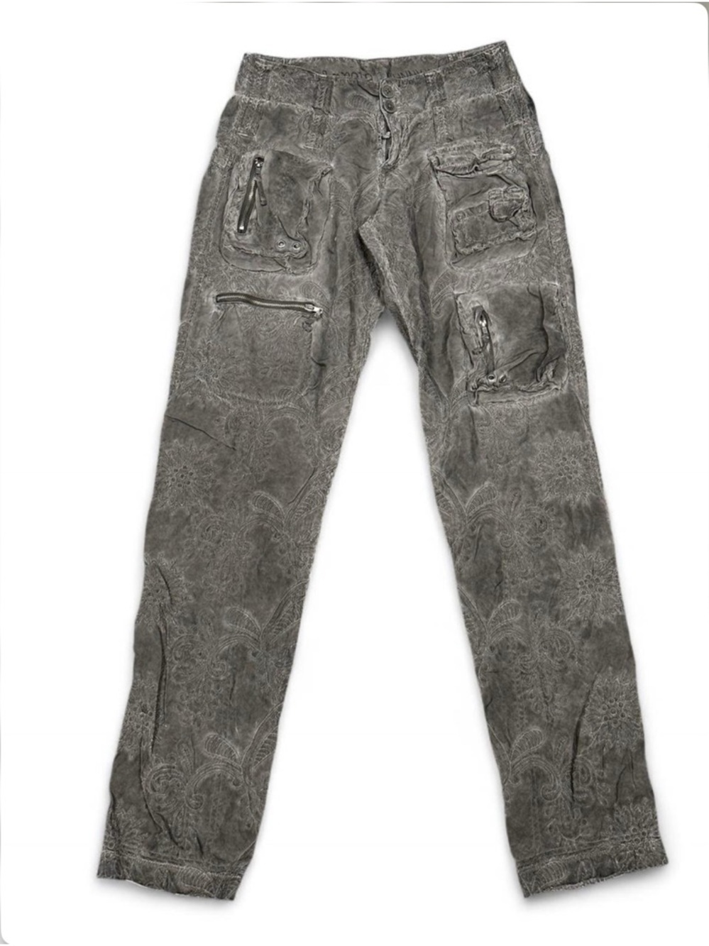 Unisex Johnny Was Pete & Greta Gray Cargo Pants with lots of Pockets size 0 - Picture 13 of 14